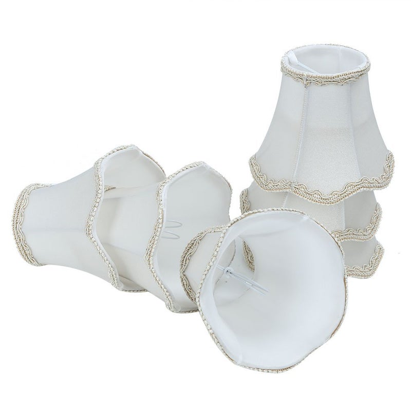 Fuloon Modern European Style Droplight Wall Lamp Candle Chandelier Lamp Shade 6 pcs Set (White) - Image 1